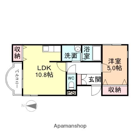 セントレア駅前(1LDK/1階)の間取り写真