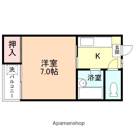 ボルファートBB(1K/2階)の間取り写真