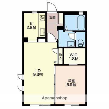 ヴィラ・タンネTAKAOKA(1LDK/1階)の間取り写真