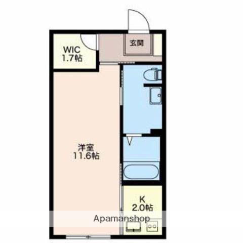 ヴィラ・タンネTAKAOKA(1K/1階)の間取り写真