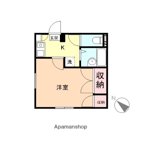 フロントフィールド(1K/1階)の間取り写真