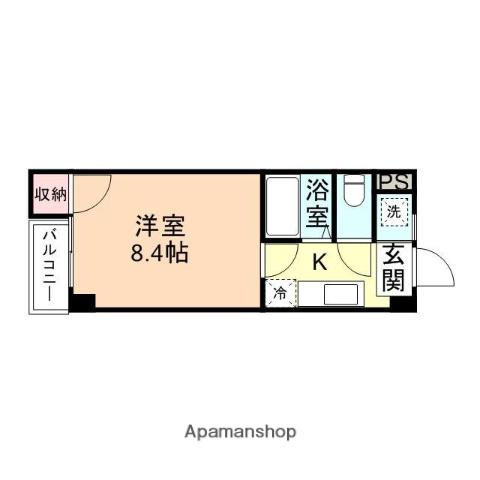 ESPOIR B.B(1K/4階)の間取り写真