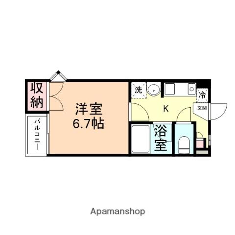 コーポジュネス(1K/2階)の間取り写真