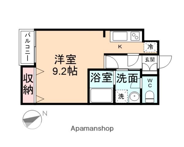 オーベルジュ駅南南田町(1K/2階)の間取り写真