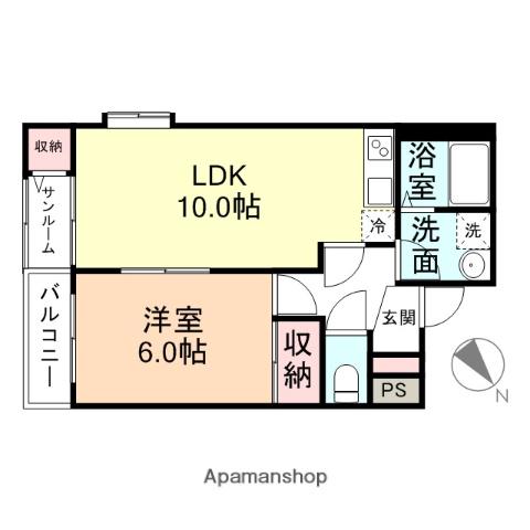 ソレイユ本郷アネックス(1LDK/3階)の間取り写真