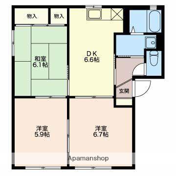 エスポワール21 C(3DK/1階)の間取り写真