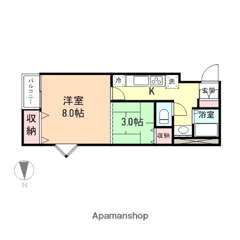 サンゴール上関(1K/4階)の間取り写真
