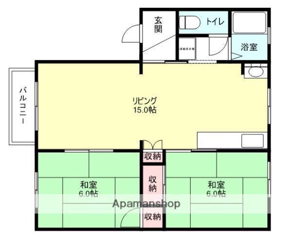 フレグランス三日曽根(2LDK/2階)の間取り写真