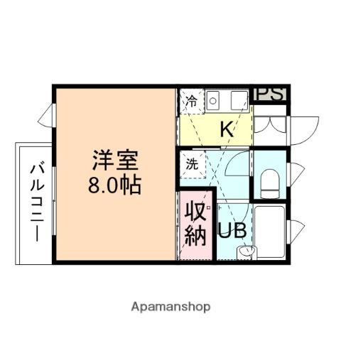 ソレアード(1K/2階)の間取り写真