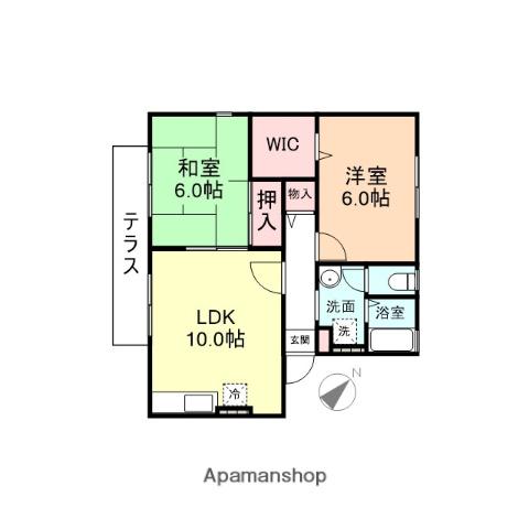 サンセットアベニューB(2LDK/1階)の間取り写真