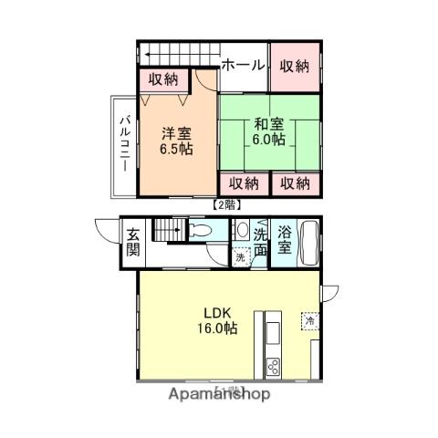 サン・関大町(2LDK/2階)の間取り写真