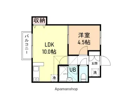 モア・アペックス永楽町(1LDK/2階)の間取り写真