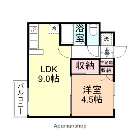 ソレイユ野村深田町(1LDK/2階)の間取り写真