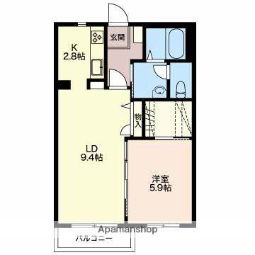 ヴィラクオーレ(1LDK/2階)の間取り写真