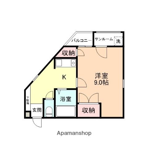 ビレッジHOSOKAWA(1K/2階)の間取り写真