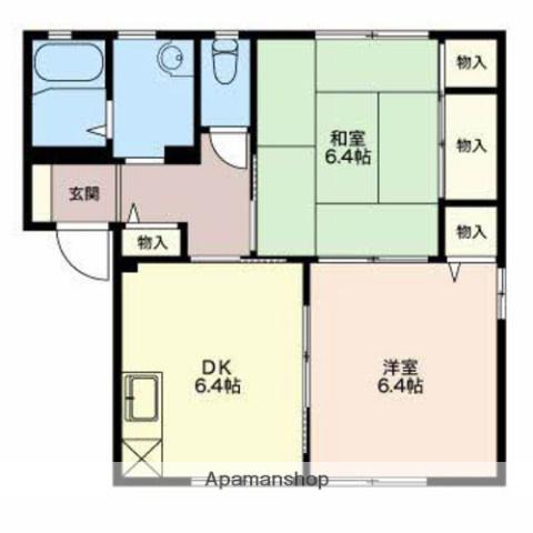 コーポ仙徳B(2DK/1階)の間取り写真