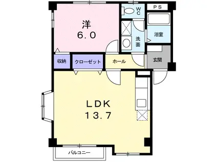 サニ-ガーデンハイツA(1LDK/1階)の間取り写真