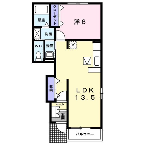 レジデンス・アキⅢ(1LDK/1階)の間取り写真