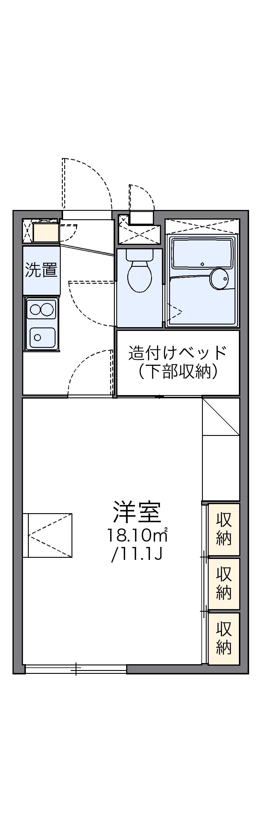 レオパレスひめの(1K/2階)の間取り写真