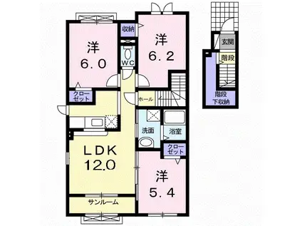 カーサアバンツァート(3LDK/2階)の間取り写真