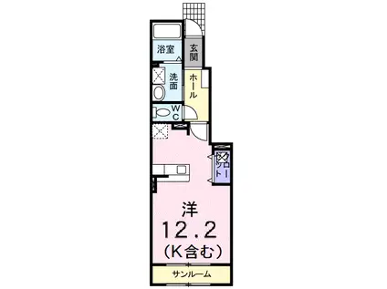 セントウエスト(ワンルーム/1階)の間取り写真