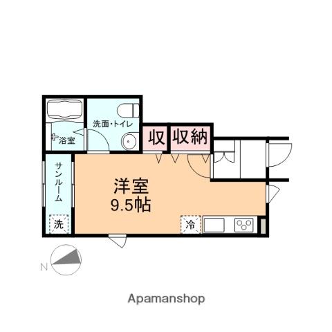 REVEⅡ(ワンルーム/1階)の間取り写真