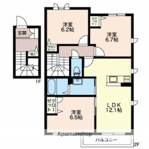 クオレールA(3LDK/2階)の間取り写真