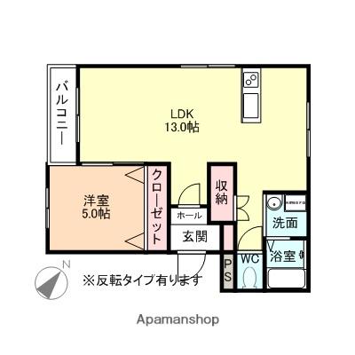 グランプラス南星 B棟(1LDK/2階)の間取り写真