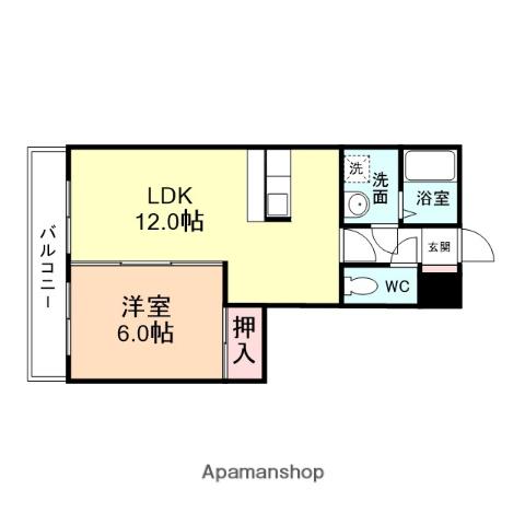 サンライト イン 砺波(1LDK/3階)の間取り写真