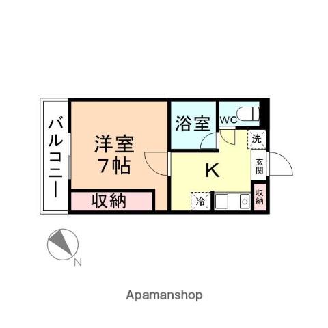 プリンスマンション(1K/1階)の間取り写真