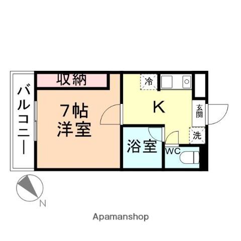 プリンスマンション(1K/1階)の間取り写真