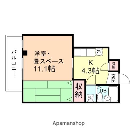 ラポ-ル千代(1K/3階)の間取り写真