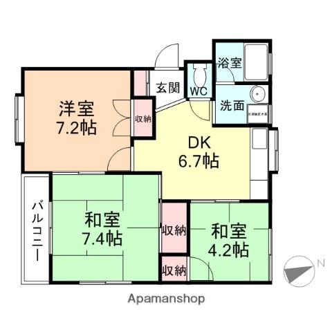 ステラ 泉(3DK/2階)の間取り写真