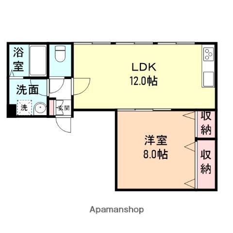 コンチネンタル丸の内(1LDK/2階)の間取り写真