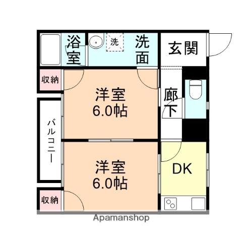 クラフトハウス(2DK/2階)の間取り写真
