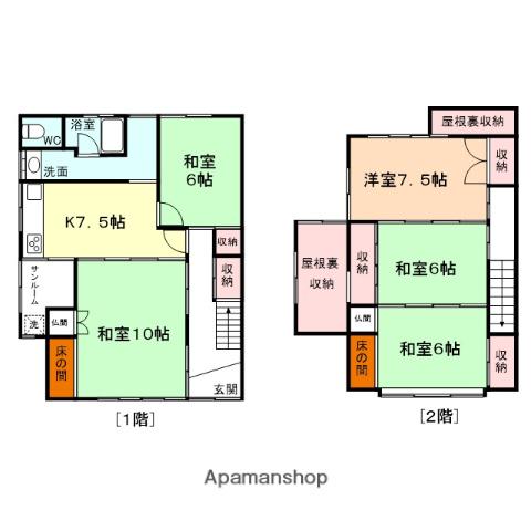 城端線 高岡駅 徒歩11分 2階建 築60年(5DK)の間取り写真