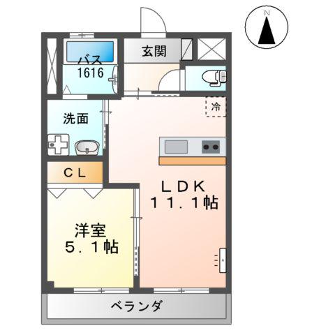 メゾン ラ・セーヌⅡ(1LDK/1階)の間取り写真