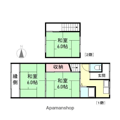 城端線 高岡駅 徒歩10分 2階建 築57年(3K)の間取り写真
