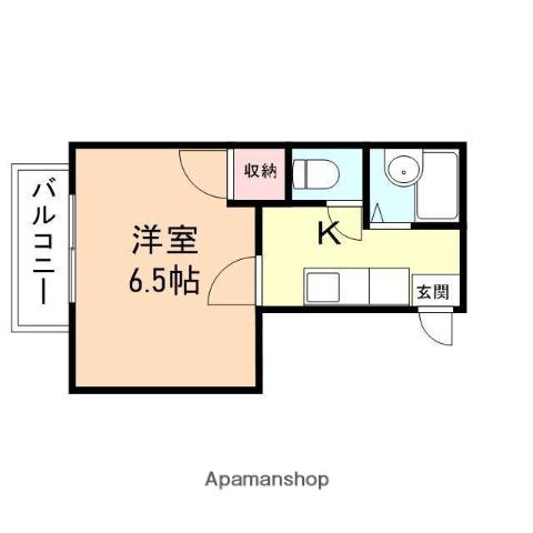 ユーティ太閤山(1K/2階)の間取り写真