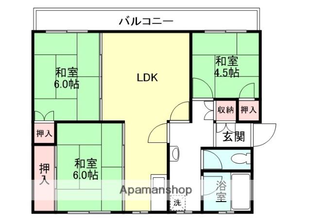 グラッツアモーレ高岡(3LDK/3階)の間取り写真