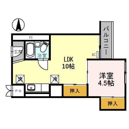 J-HOUSE駅南(1LDK/3階)の間取り写真
