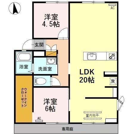 サンビレッジ 8(2LDK/1階)の間取り写真