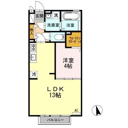 SKモナリエ(1LDK/2階)の間取り写真