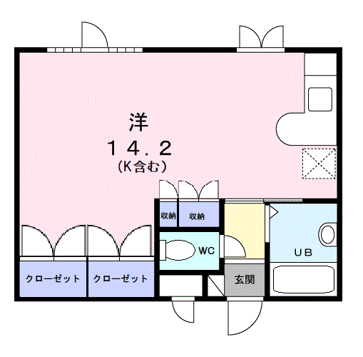 ツインパレスさくら台 ノース(ワンルーム/3階)の間取り写真