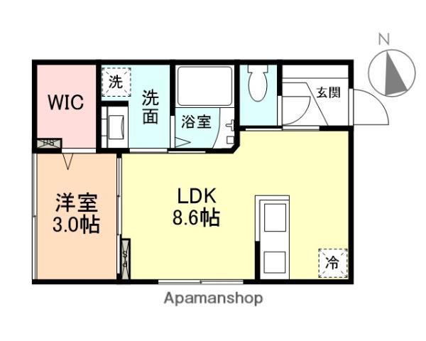 CALMPORT N(1LDK/2階)の間取り写真