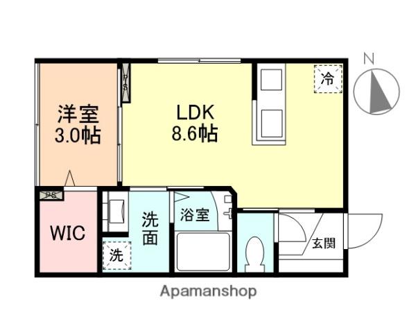 CALMPORT N(1LDK/1階)の間取り写真