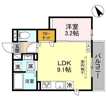 THE・TRANGUIL(1LDK/1階)の間取り写真