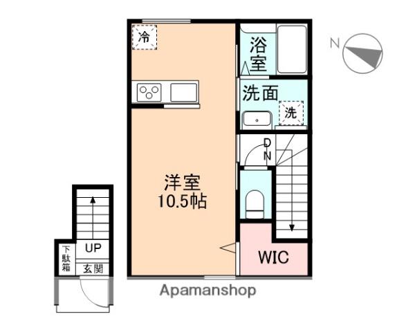 EDGEMOMENT荻布 A棟(ワンルーム/2階)の間取り写真