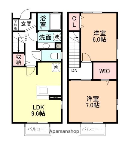 高岡市江尻117-11戸建(2LDK/1階)の間取り写真