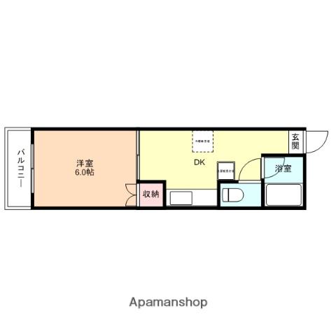 レッヒェルン東上関(1K/2階)の間取り写真